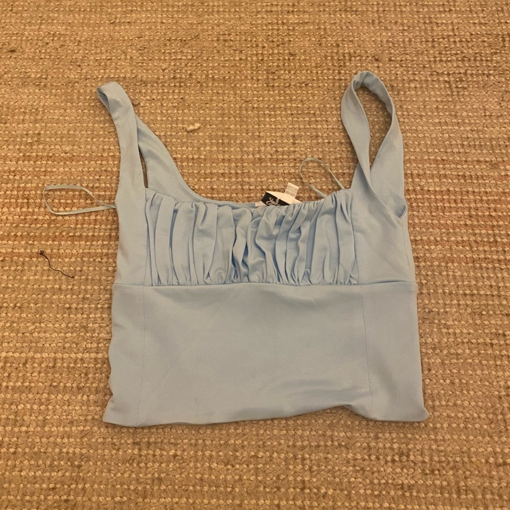 blue crop top